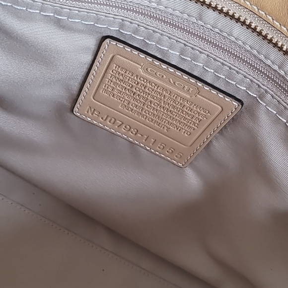 COACH | Madeline Tan Putty Satchel Bag w/Logo Scarf & Dust bag - Picture 11 of 16